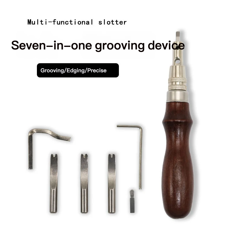 Leatherwork Edge Beveler - 7-in-1 多機能革加工ツール - グルーバー、エッジクリーザー、エッジベベラー、エッジマーカー