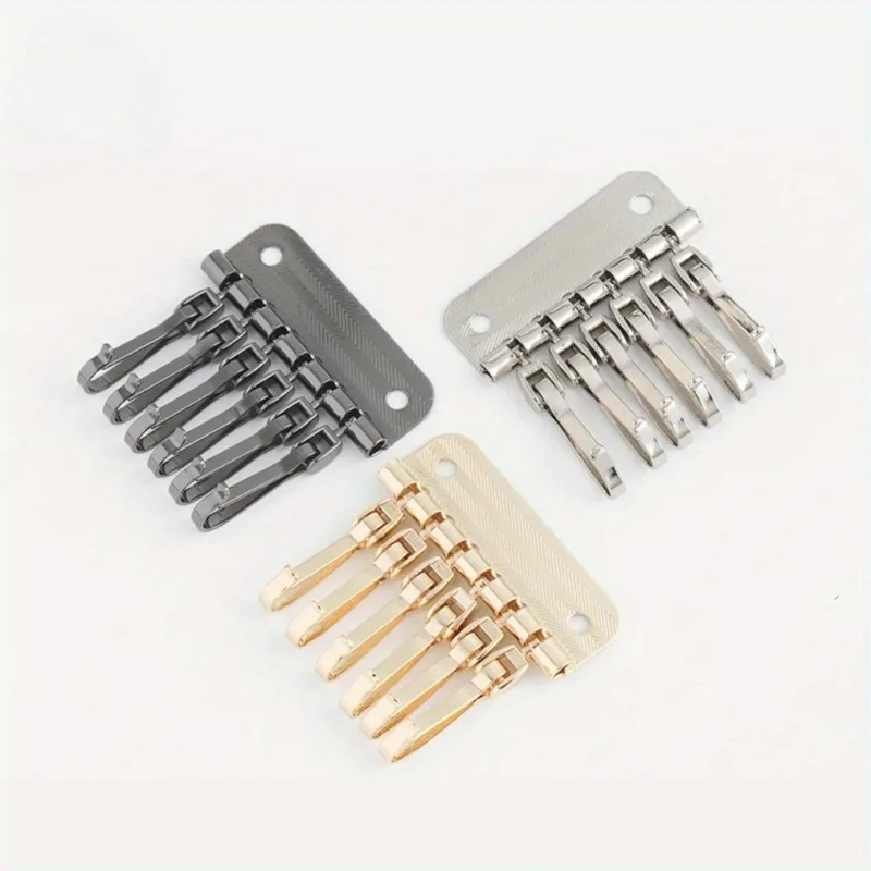 Leatherwork Hardware - 1PC 財布キー行 6 フックキーホルダーハードウェアリベットフックキーリングキーチェーン DIY レザーアクセサリー