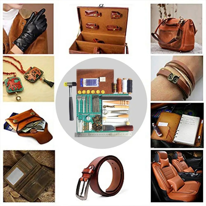 Leatherwork Manual - 革ツールセット 革作業ツール マニュアル 革細工ツール 革細工ツールセット 多用途