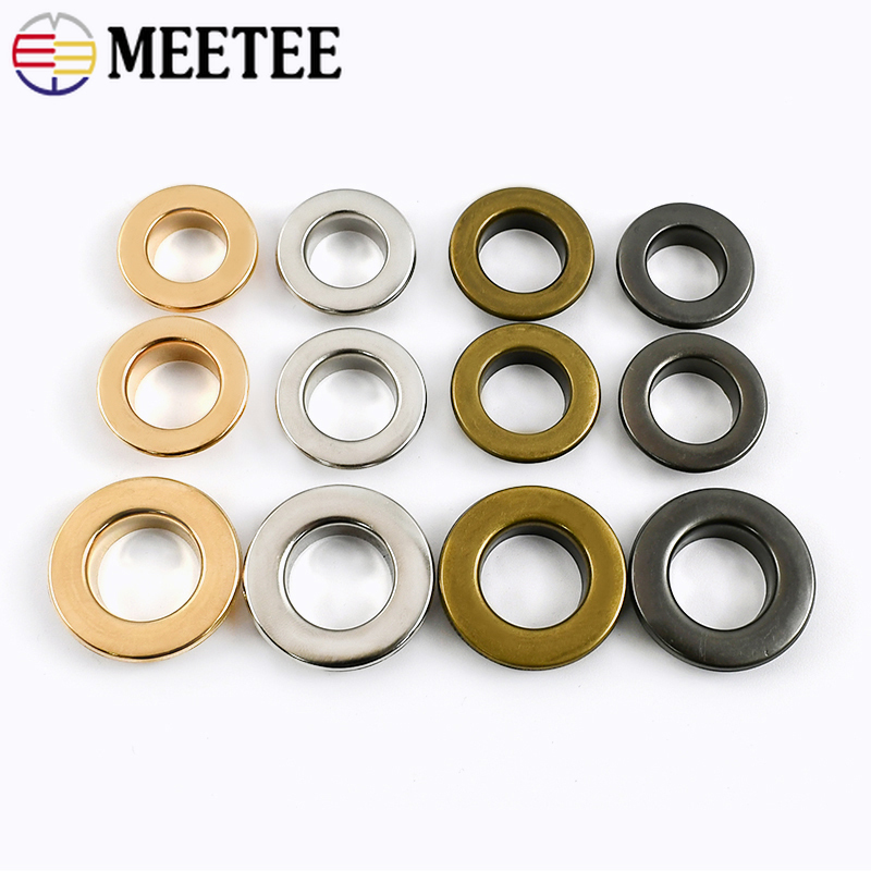 Leatherwork Eyelets - 50 個 3.5-15 ミリメートル金属アイレット O リングバックル衣服レザークラフトバッグベルト靴の装飾リベットエアホールフックハードウェア縫製アクセサリー