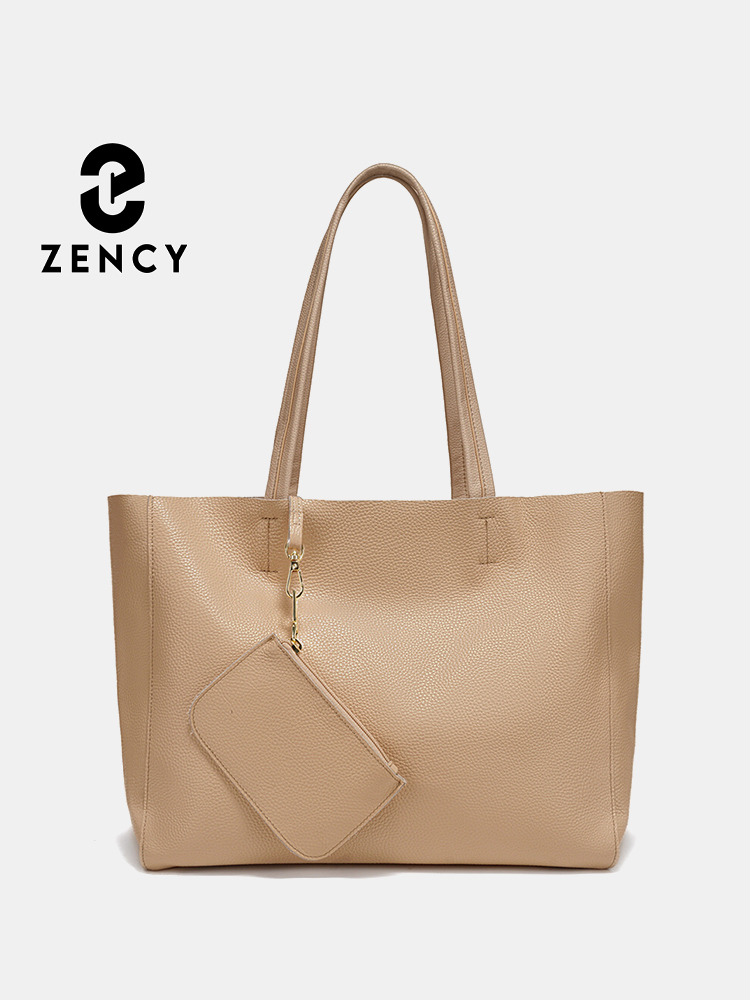 Leather Work Handbag - Zency 本革製大型トートバッグ ビーチハンドバッグ 高級レディースバッグ A4ワークバッグ ショッピング