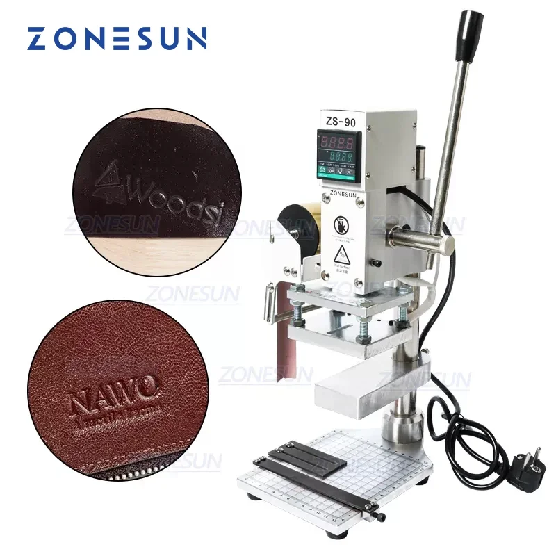 Leatherwork Manual - ZONESUN 二枚プレート式手動革ホットフォイルスタンプ機 熱プレス機 パンチプレス ブロンズ加工 エンボス加工