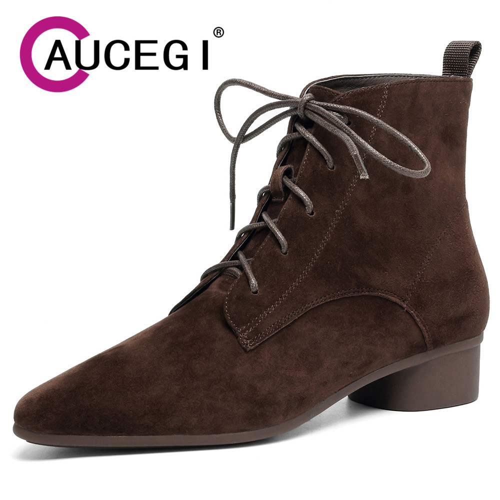 Leatherwork Manual - Aucegi レディース キッズ スエード シンプル アンクルブーツ