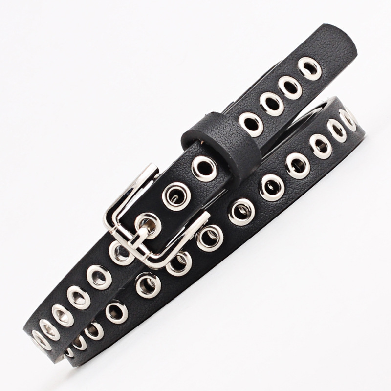 Leatherwork Eyelets - 1.4cm幅 レディース ズボンベルト パンク クール メタルバックル