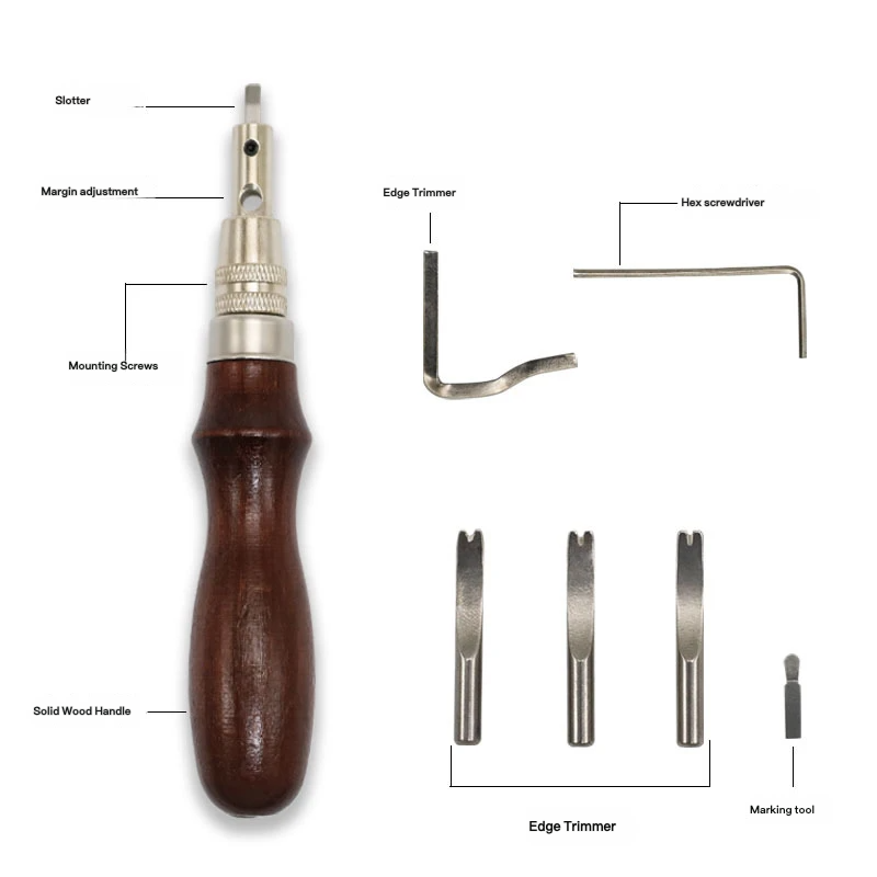 7-in-1 多機能革加工ツール - グルーバー、エッジクリ - Leatherwork Edge Beveler のレビューと価格