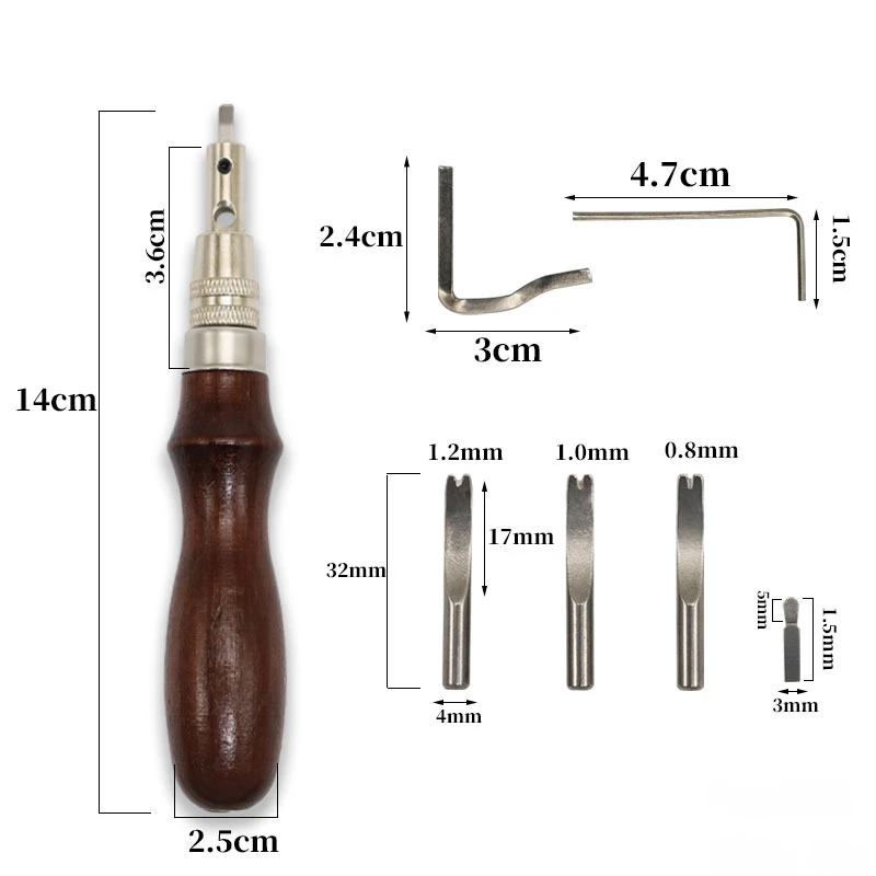 7-in-1 多機能革加工ツール - グルーバー、エッジクリ - Leatherwork Edge Beveler のレビューと価格