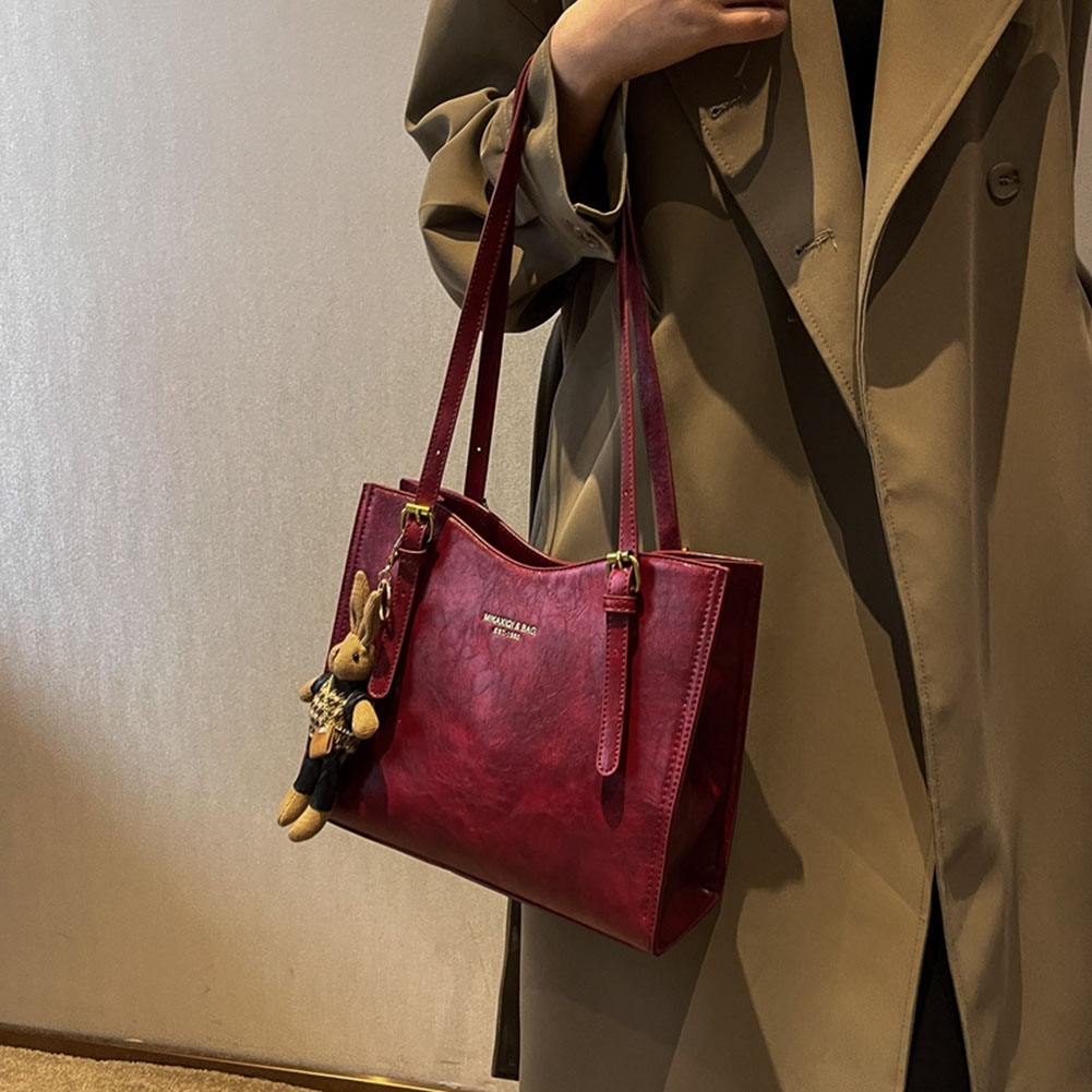 女性ヴィンテージ通勤バッグファッションショルダーバッグ大容量 - Leather Work Handbag のレビューと価格