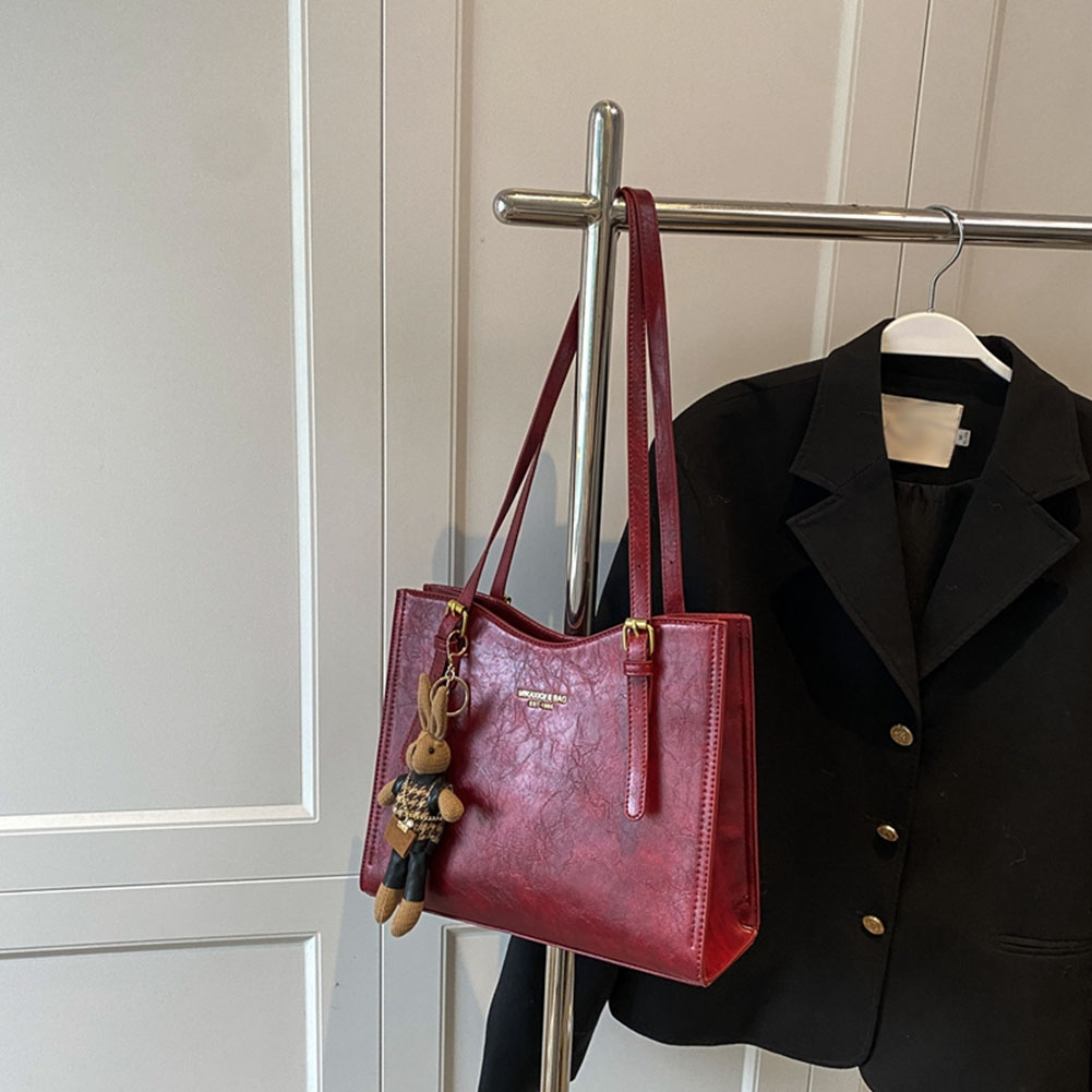 女性ヴィンテージ通勤バッグファッションショルダーバッグ大容量 - Leather Work Handbag のレビューと価格