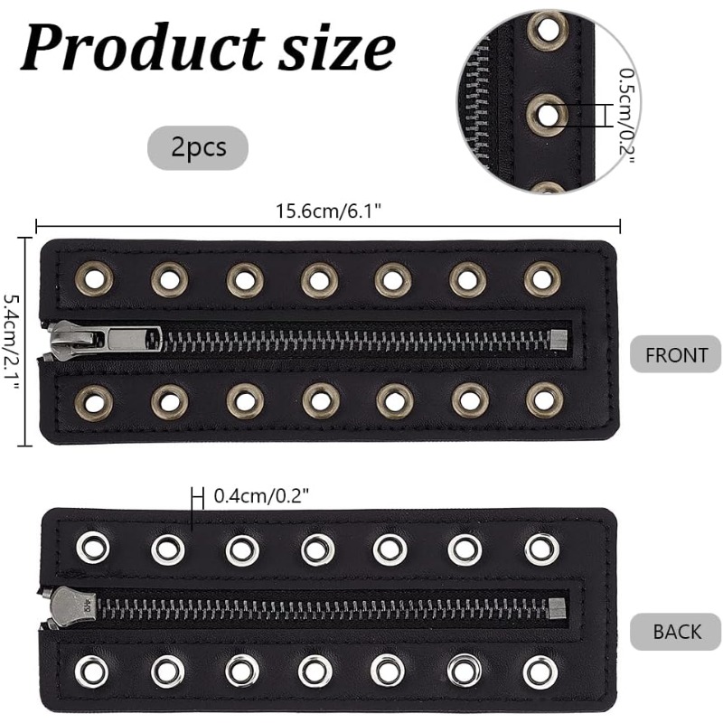 2 個 7 アイレットノーネクタイジッパーブーツレース 6x - Leatherwork Eyelets のレビューと価格