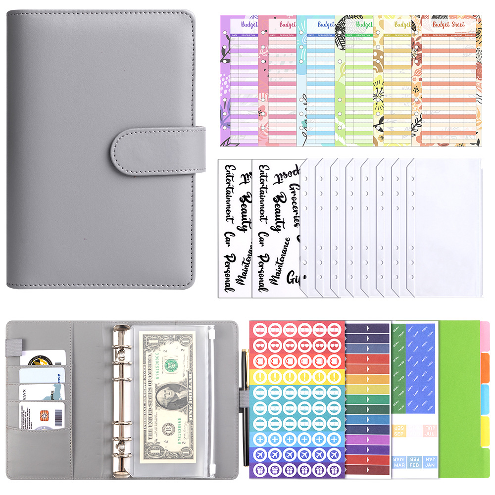 A6マカロンPUレザーバインダーノートブック、ジッパーポーチ - Leather Work Notepad のレビューと価格