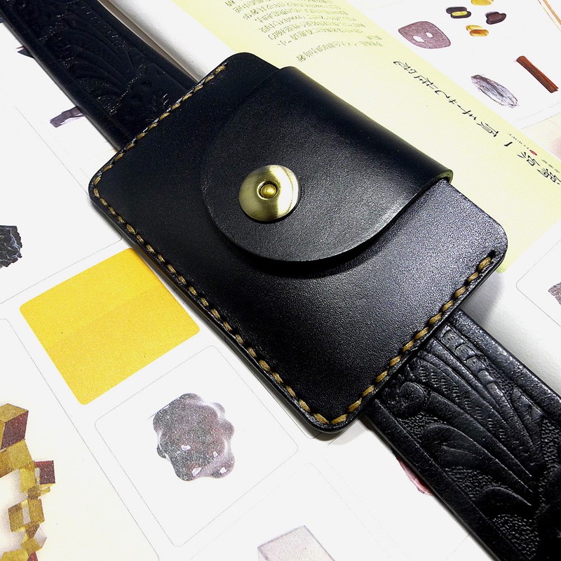Blongk-男性と女性のための本革ベルト,超薄型バッグ,ク - Leather Work Handbag のレビューと価格