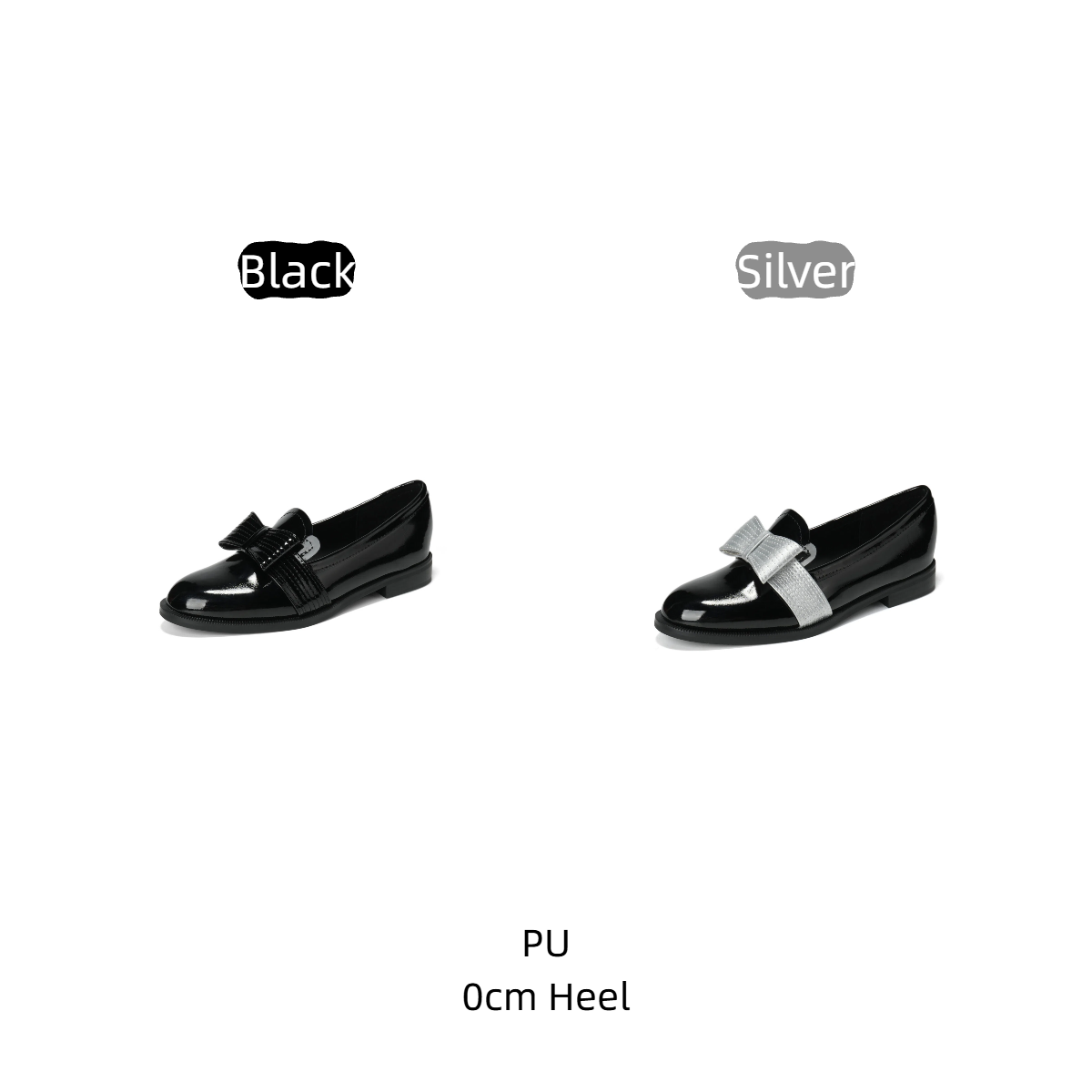 レディース パテントレザー リボン付きチャンキーヒールローフ - Leather Work Flats Women のレビューと価格