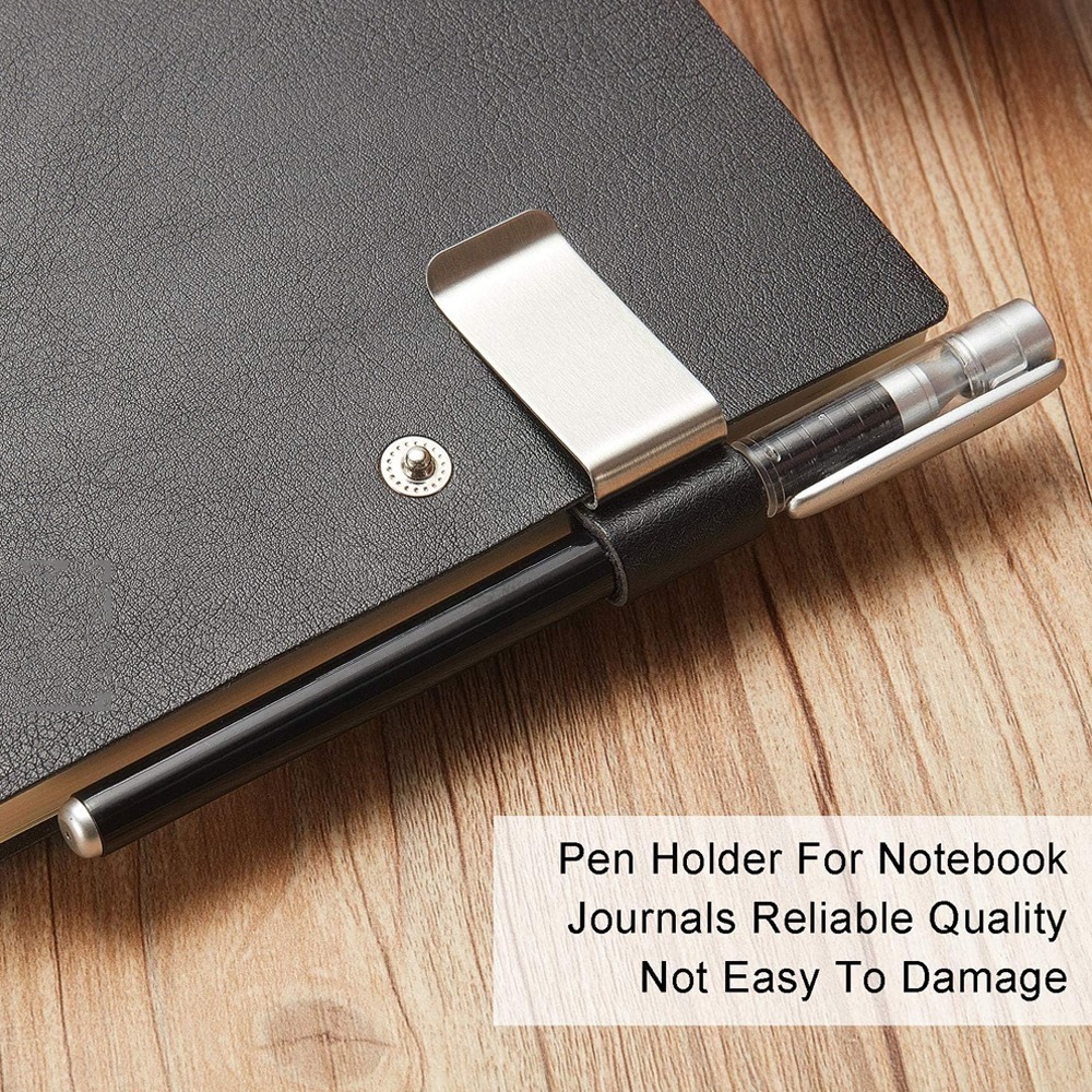 手作り革製真鍮ステンレス鋼ペンホルダークリップジャーナルノー - Leather Work Notepad のレビューと価格