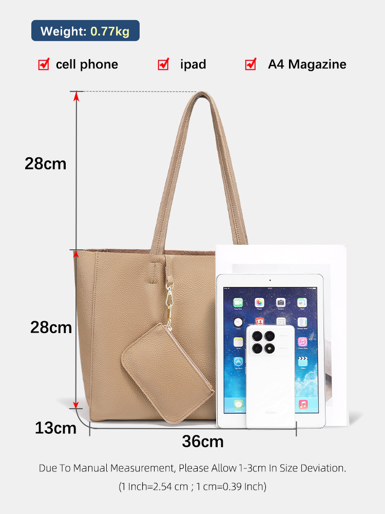 Zency 本革製大型トートバッグ ビーチハンドバッグ 高級 - Leather Work Handbag のレビューと価格