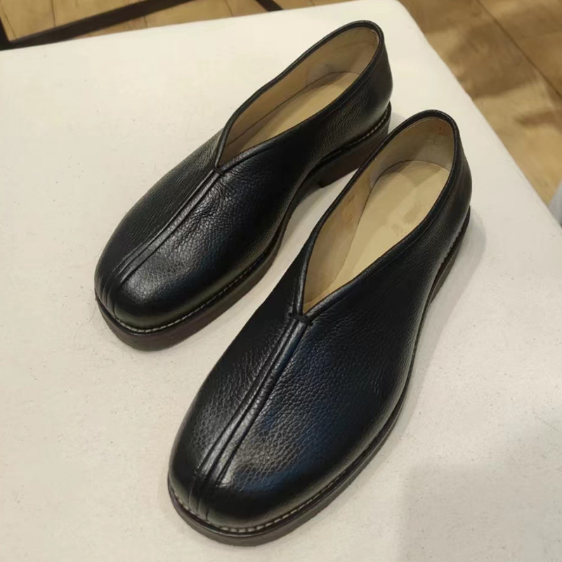 女性と男性のためのレトロな厚底靴,カジュアルなローシューズ, - Leather Work Flats Women のレビューと価格