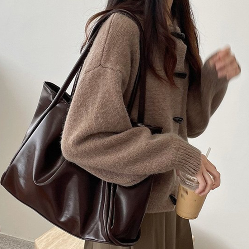 2026 女性新ヴィンテージショルダーバッグ女性の仕事通勤大 - Leather Work Handbag のレビューと価格