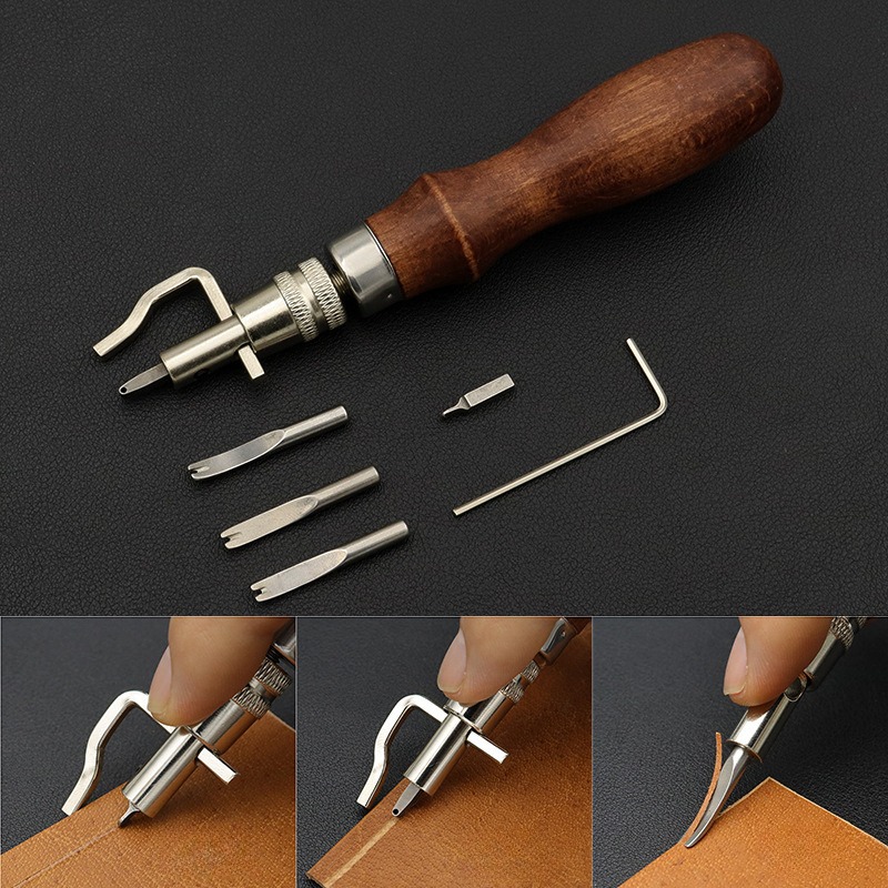 7 in 1プロ調整可能レザーステッチンググルーバー＆折り目 - Leatherwork Edge Beveler のレビューと価格