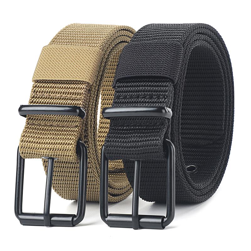 メンズベルト 多孔質キャンバス ピンバックル レザーベルト  - Leatherwork Eyelets のレビューと価格